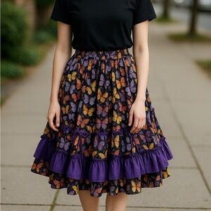 Vintage Purple Butterfly VIP Print by Joan Messmore @ Cranston Print Works Skirt